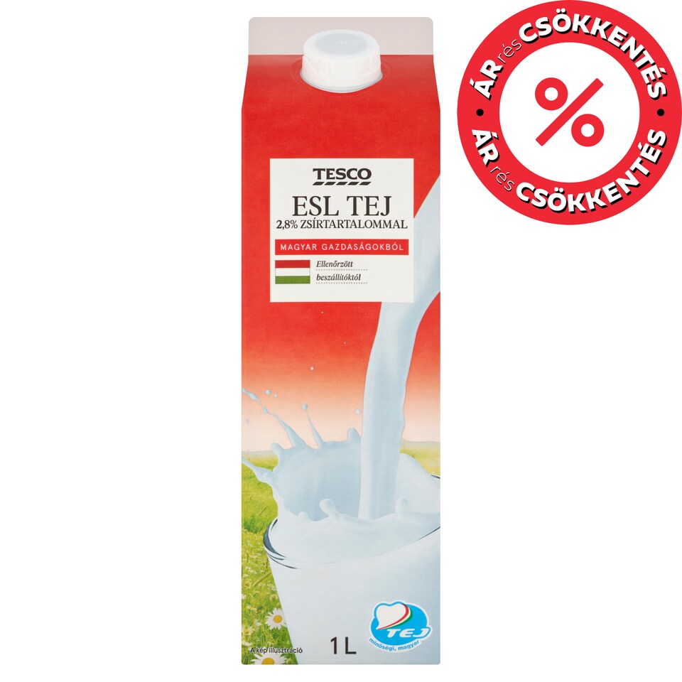 Tesco ESL félzsíros tej 2,8% 1 l