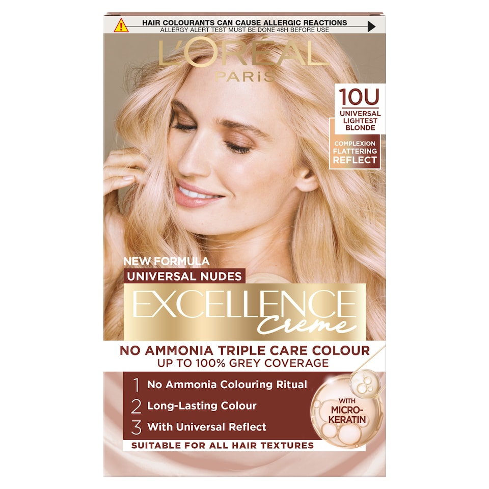 image 1 of L'Oreal Paris Excellence Nudes Universal 10U Lightest Blonde Permanent Hair Dye