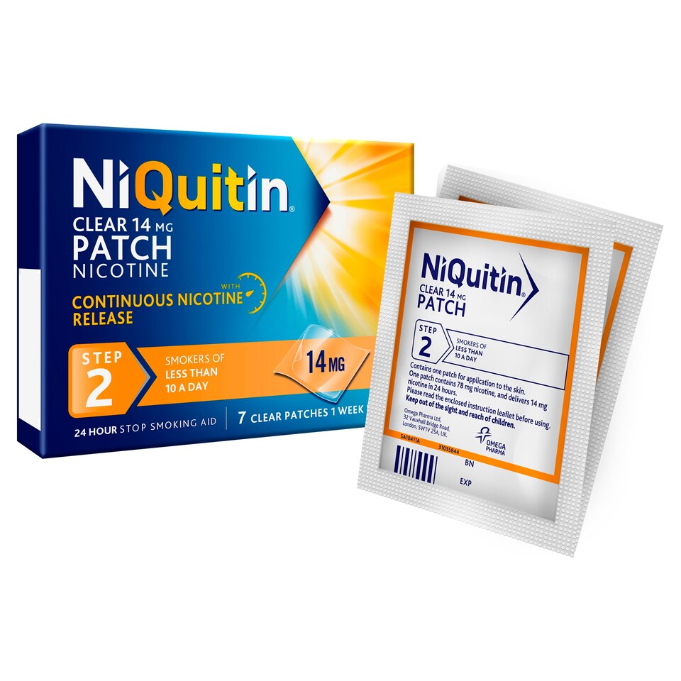 image 1 of NiQuitin Clear Patch Stop Smoking Aid 14mg Nicotine Patches 7s