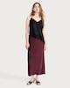 image 2 of F&F Satin Midi Slip Skirt in Burgundy