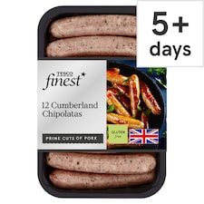 Tesco Finest 12 Cumberland Chipolatas 375G