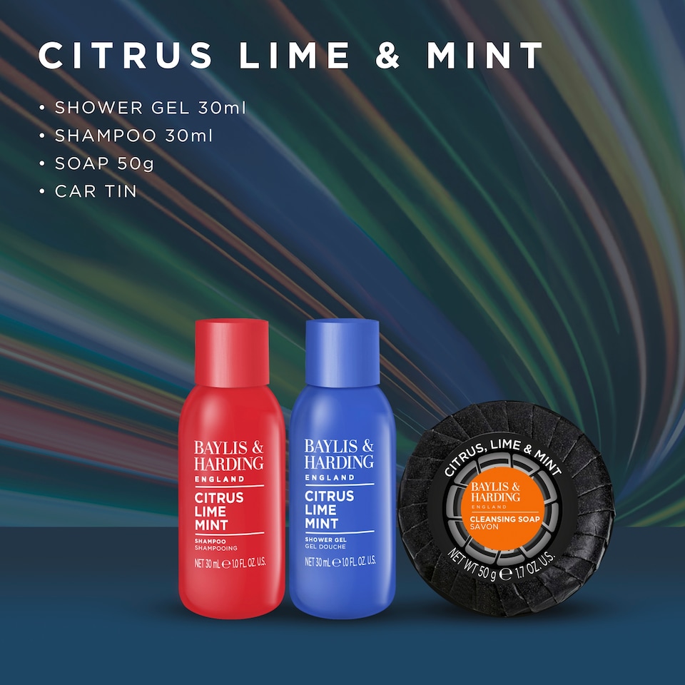 image 1 of Baylis & Harding Citrus, Lime & Mint Men's Race Car Tin Gift Set