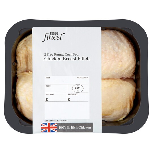 Tesco Finest British Cornfed Free Range Skin On Chicken Fillets 2 Pack