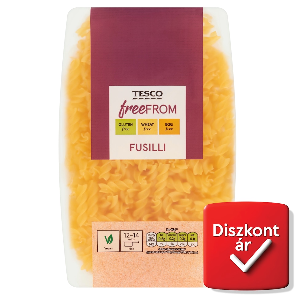 Tesco Free From kukoricalisztből és rizslisztből készült száraztészta 500 g