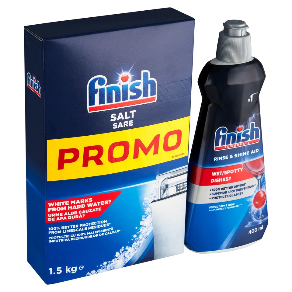 image 1 of Finish Regular Polish 400ml + Dishwasher Salt 1.5kg