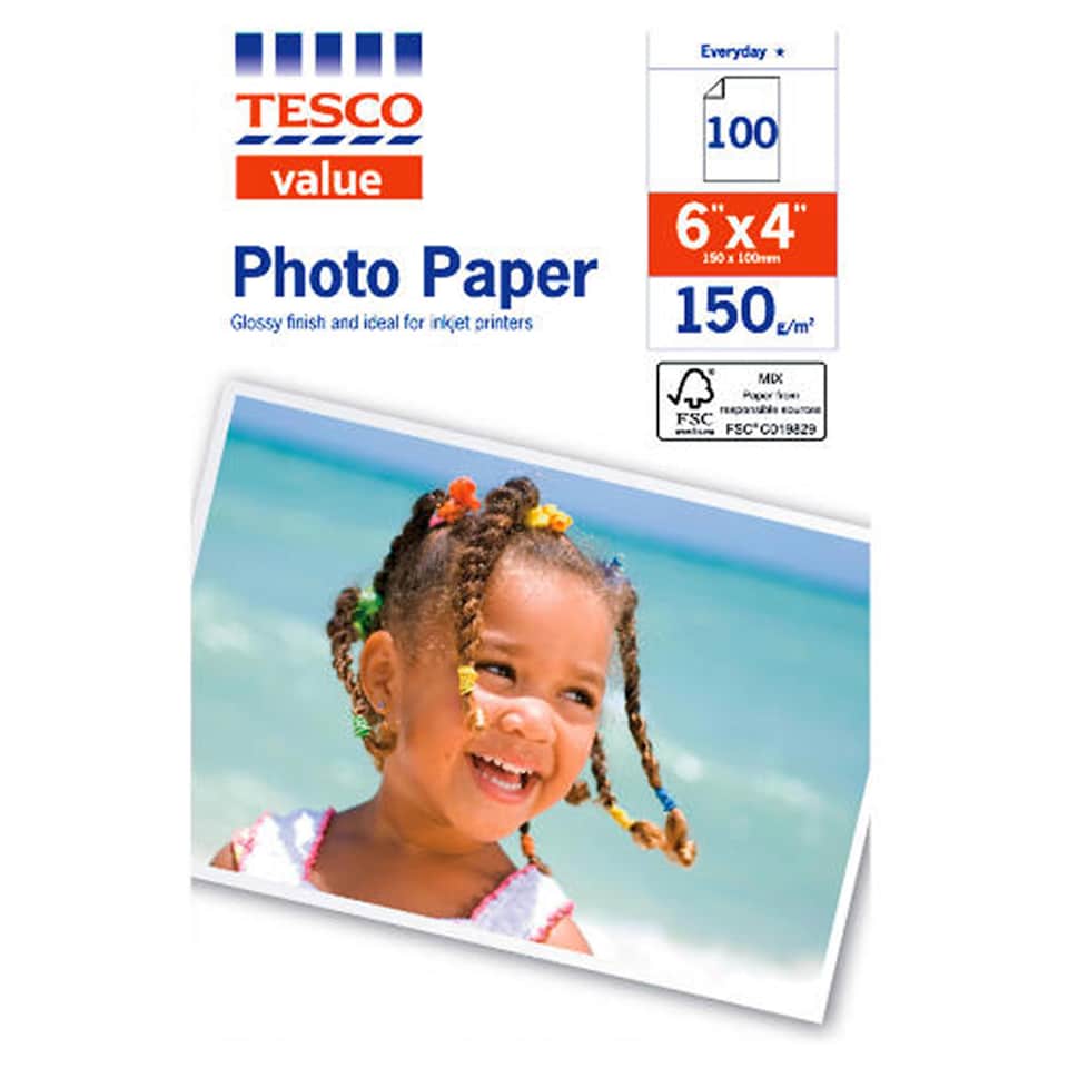 Tesco Everyday Value 6X4 Photo Paper 100 Sheet Pack