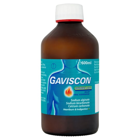 Gaviscon Peppermint Heartburn Liquid 600Ml Tesco Groceries