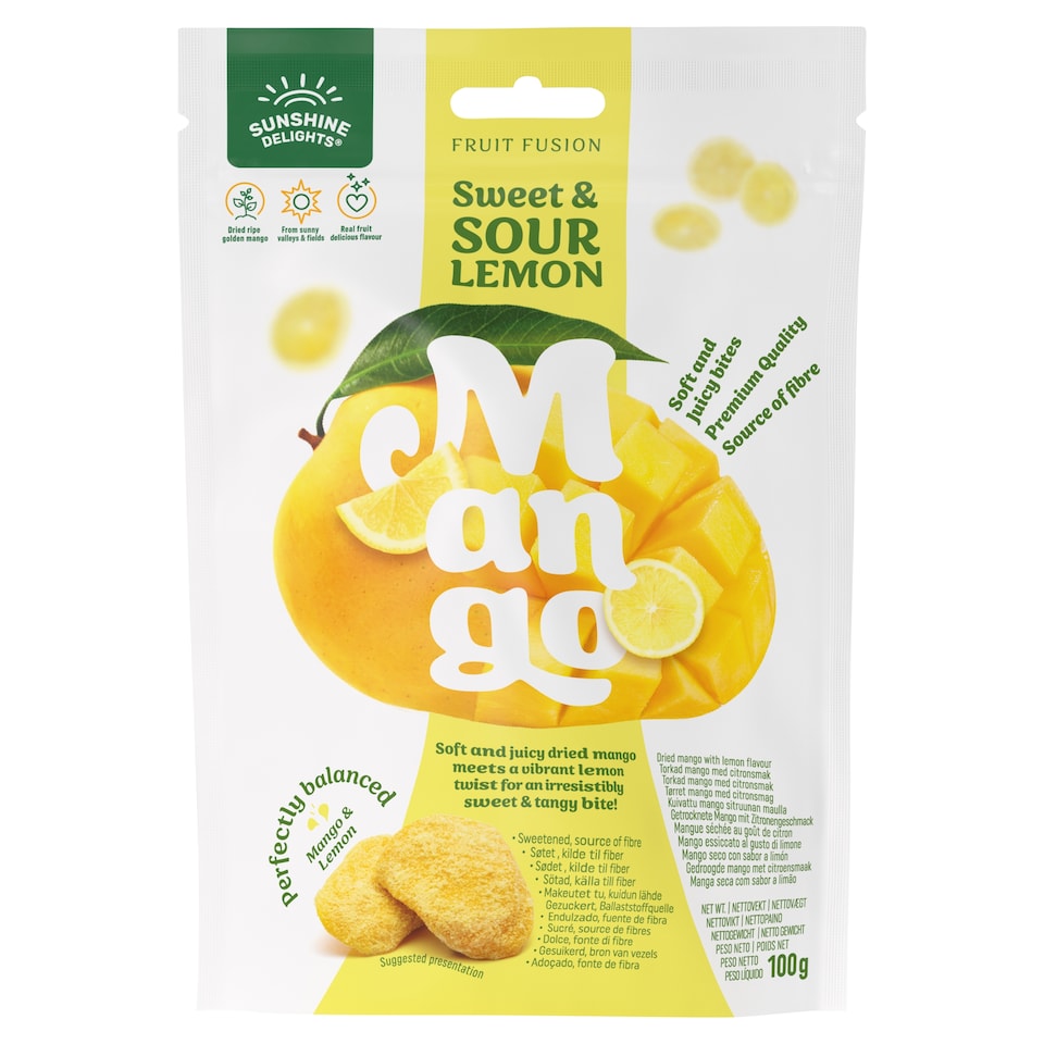 Sunshine Delights Fruit Fusion Sweet & Sour Lemon Dried Mango 100g