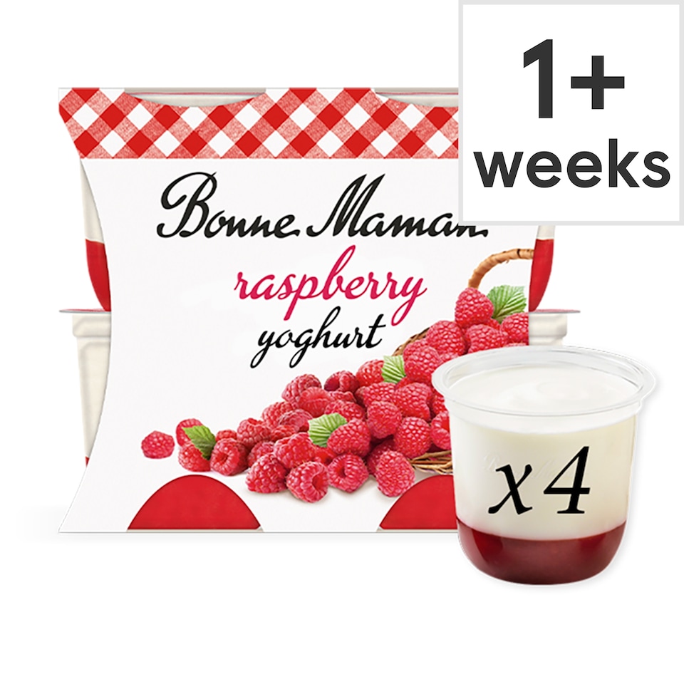 image 1 of Bonne Maman Raspberry Yoghurt 4x115g