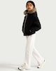 image 2 of F&F Girls Shower Resistant Faux Fur Trim Hooded Puffer Coat in Black