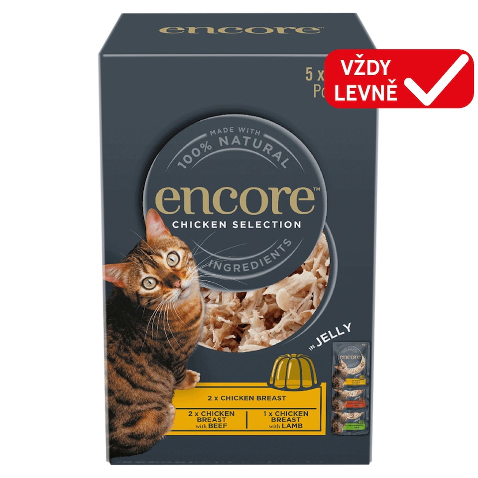 Encore Cat Multipack Jelly kapsička kuřecí výběr 5 x 50g
