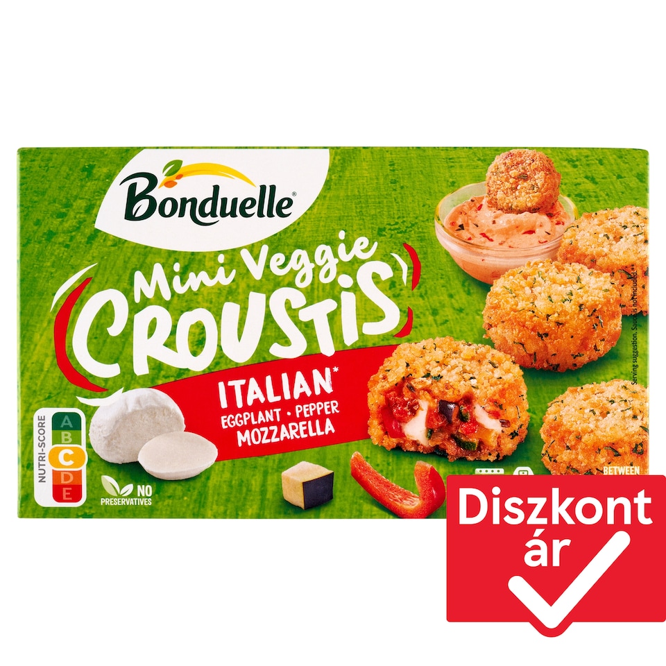 image 1 of Bonduelle Mini Veggie Quick-Frozen Breaded and Pre-Baked Vegetable Disc with Cheese 240 g