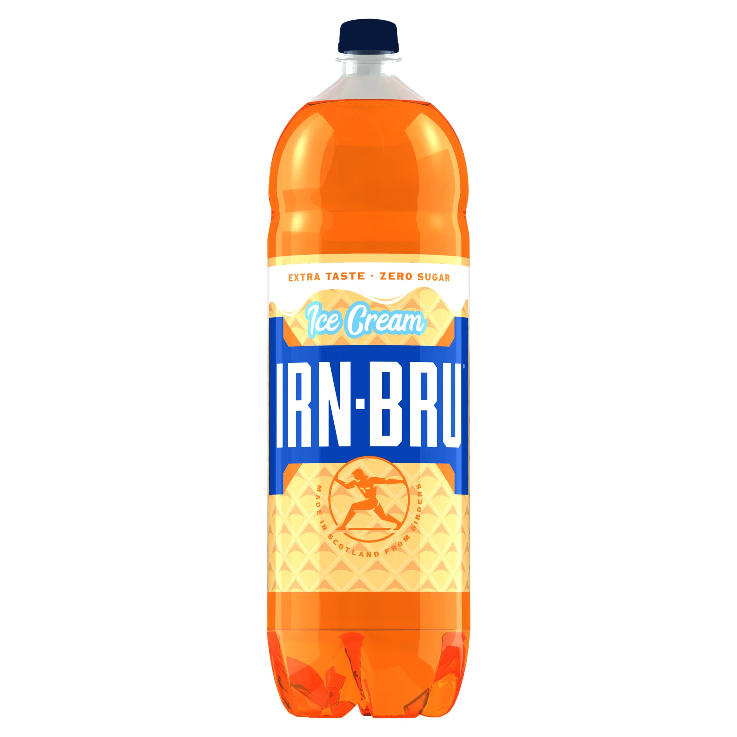 Irn-Bru Ice Cream Zero Sugar Soft Drink Bottle 2L