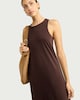 image 3 of F&F Sleeveless Trapeze Midi Dress in Brown