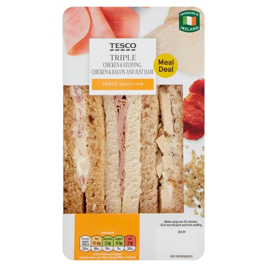 Tesco Triple Sandwich 186G Tesco Groceries