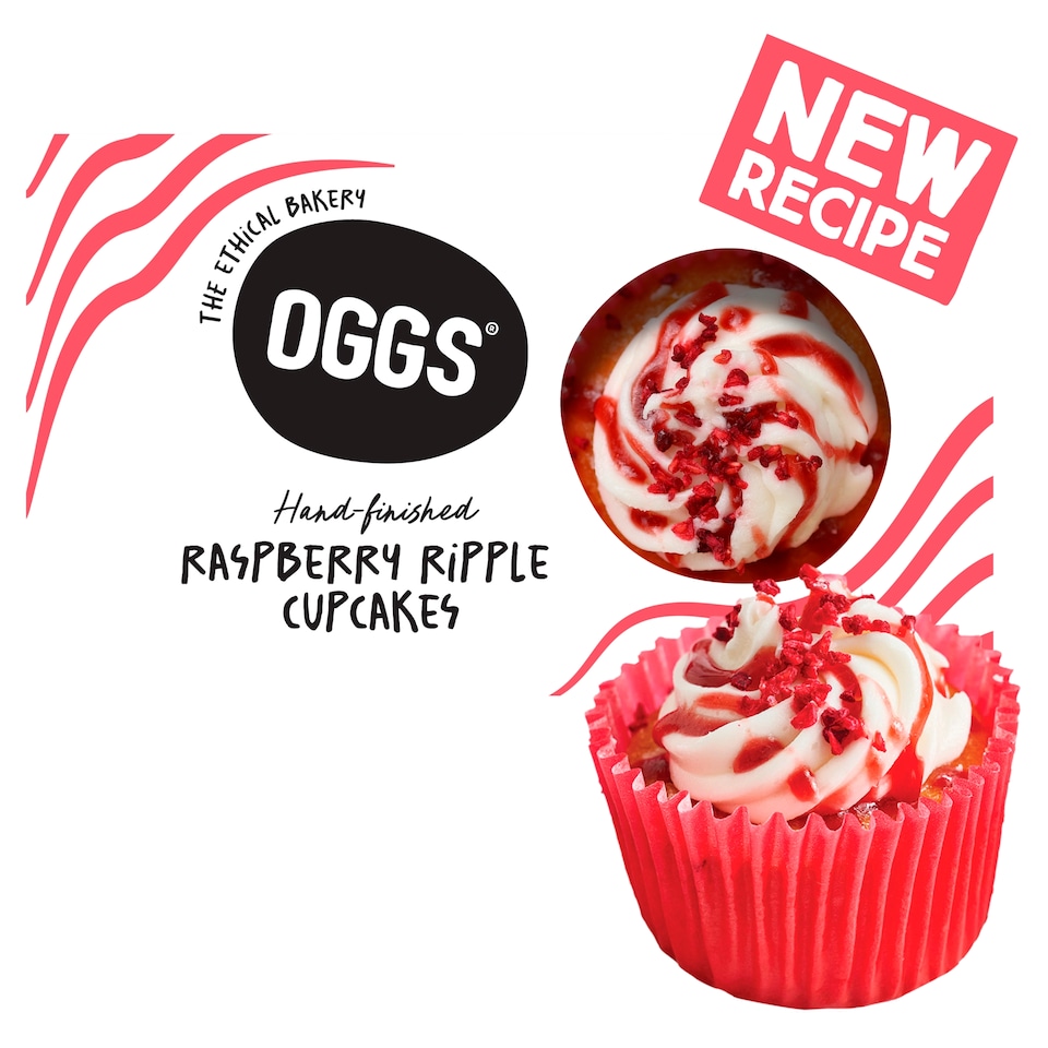 image 1 of OGGS Raspberry Ripple Cupcakes 2pk
