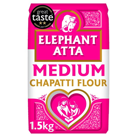 Atta Elephant Medium Flour 1.5Kg Tesco Groceries
