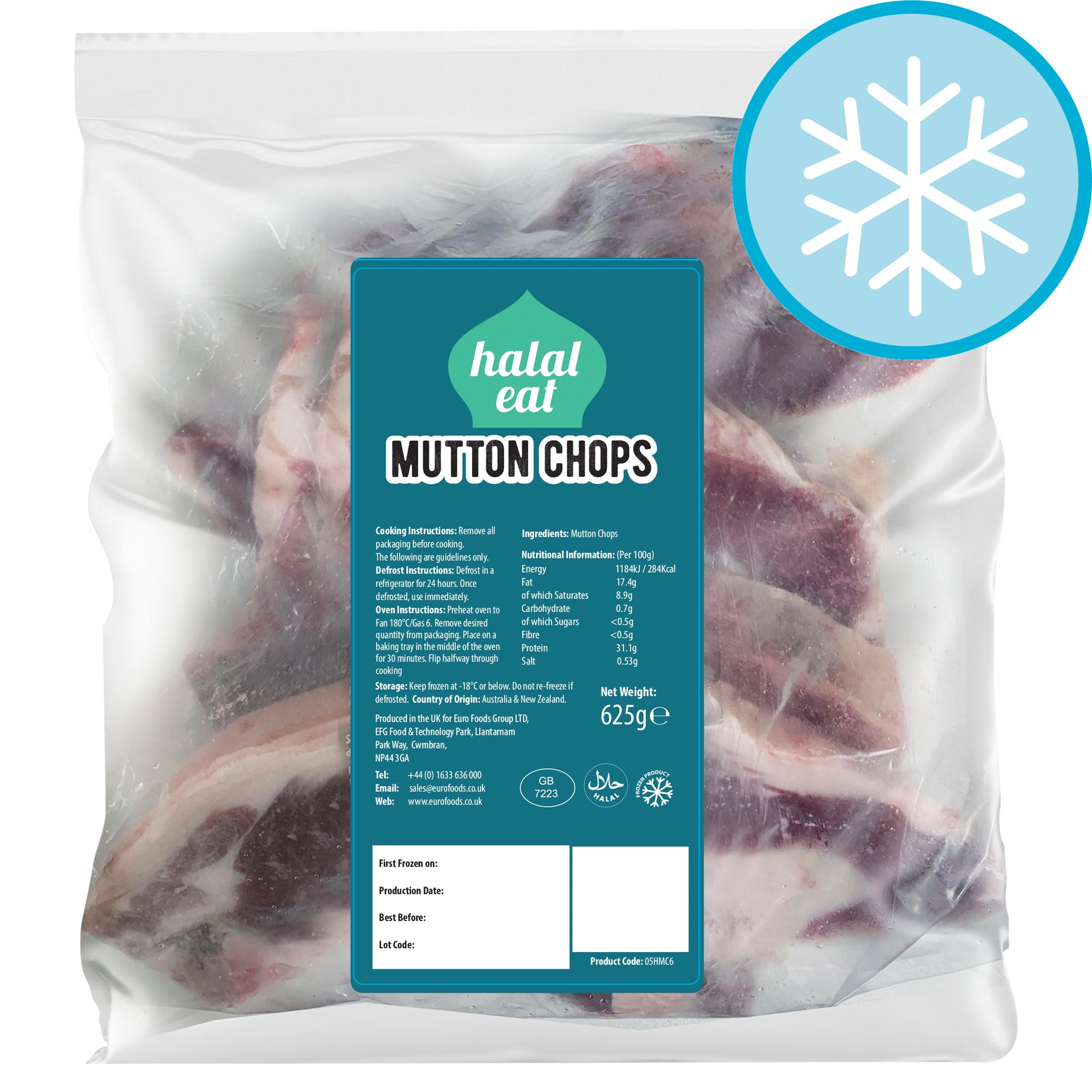 Halal Eat Mutton Chops 625g - Tesco Groceries