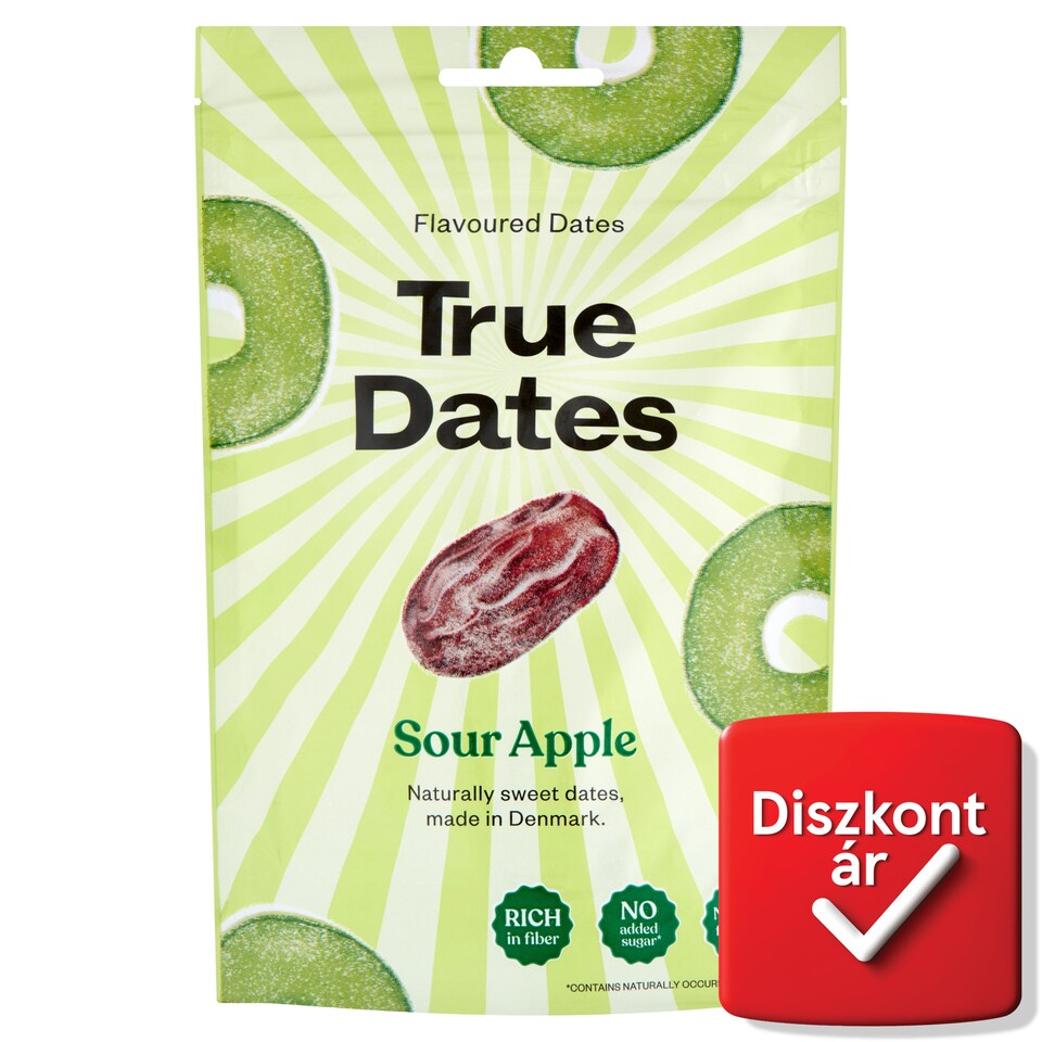 True Dates magnélküli datolya savanyú alma ízesítéssel 100 g