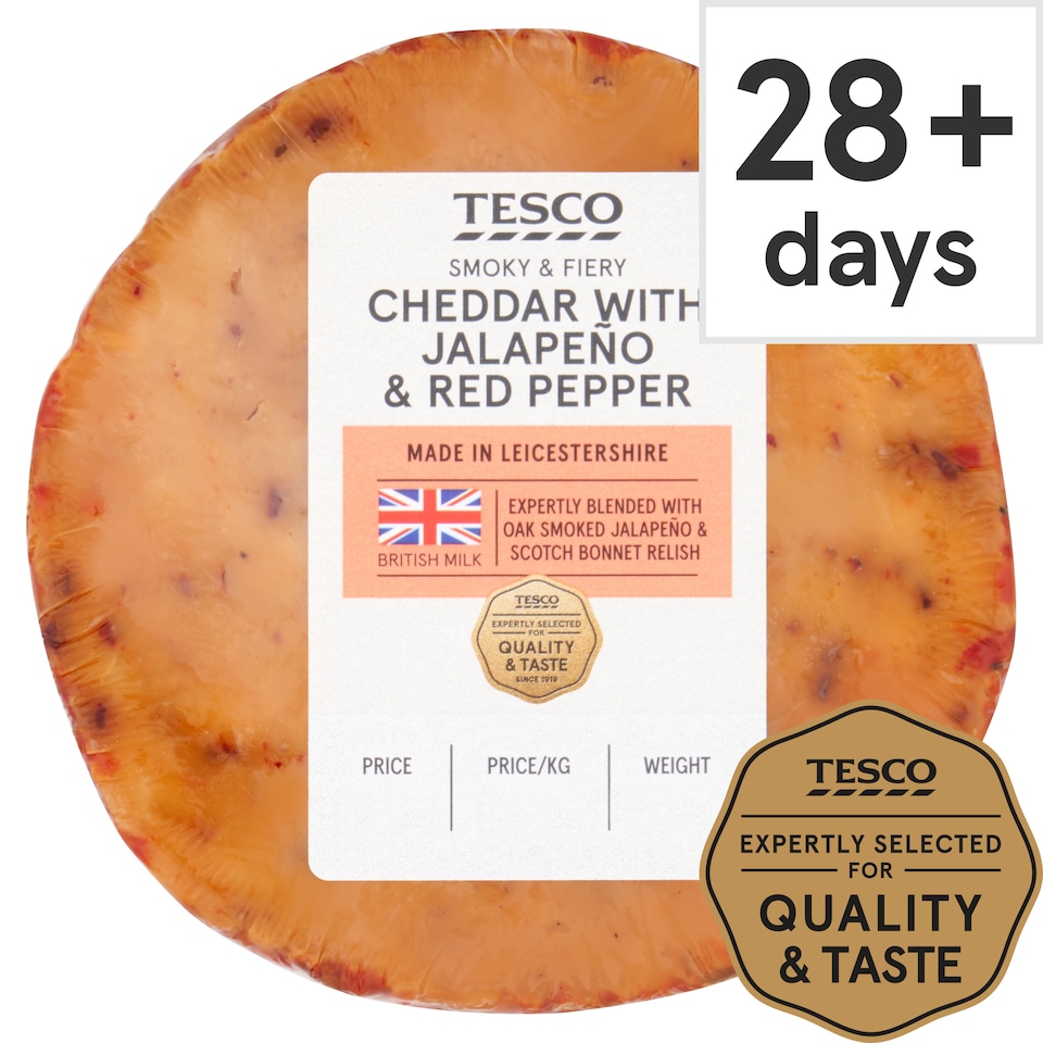 Tesco Oak Smoked Jalapeno & Red Pepper Cheddar 180g