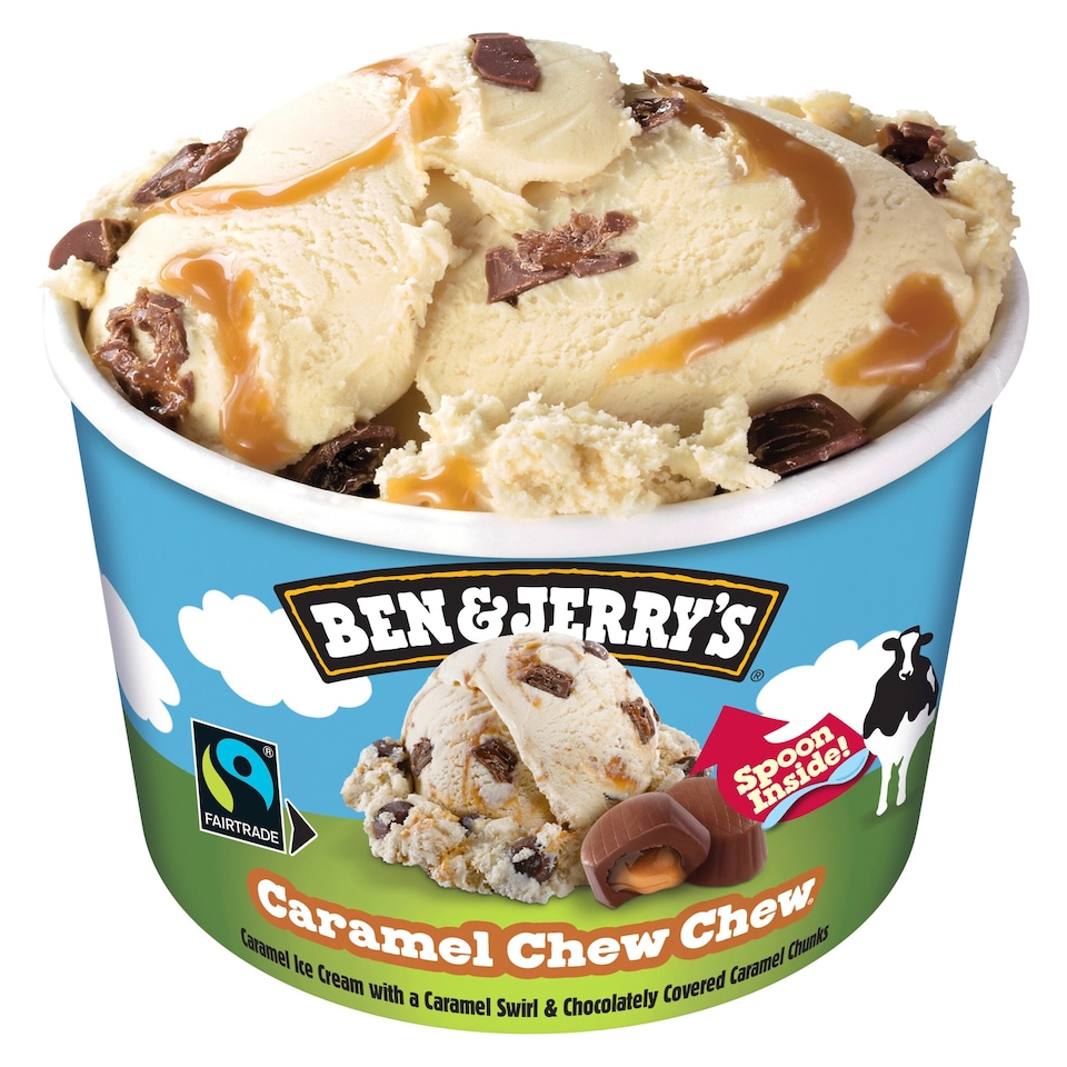 image 1 of BEN & JERRY CARAMEL CHEW CHEW ICE CREAM TUB 100ML