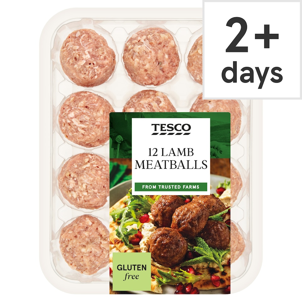 Tesco 12 Lamb Meatballs 336g