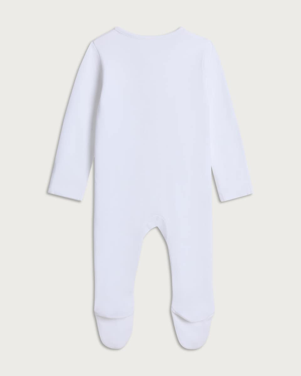 image 1 of F&F Baby 5-Pack Pure Cotton Long Sleeved Sleepsuits in White