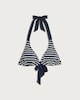image 4 of F&F Wave Print Halter Neck Bikini Top in Navy