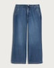 image 4 of F&F Cotton Rich Wide Leg Drawstring Jeans in Blue