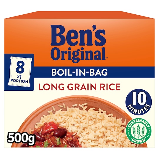 Ben's Original Boil In Bag Long Grain Rice 500G Tesco Groceries