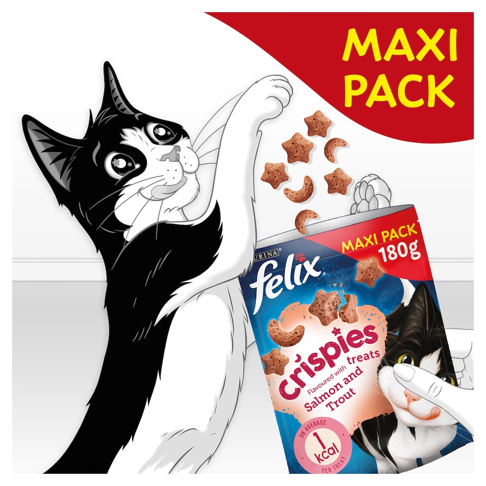 image 1 of Felix Crispies Cat Treats - Salmon and Trout 180g