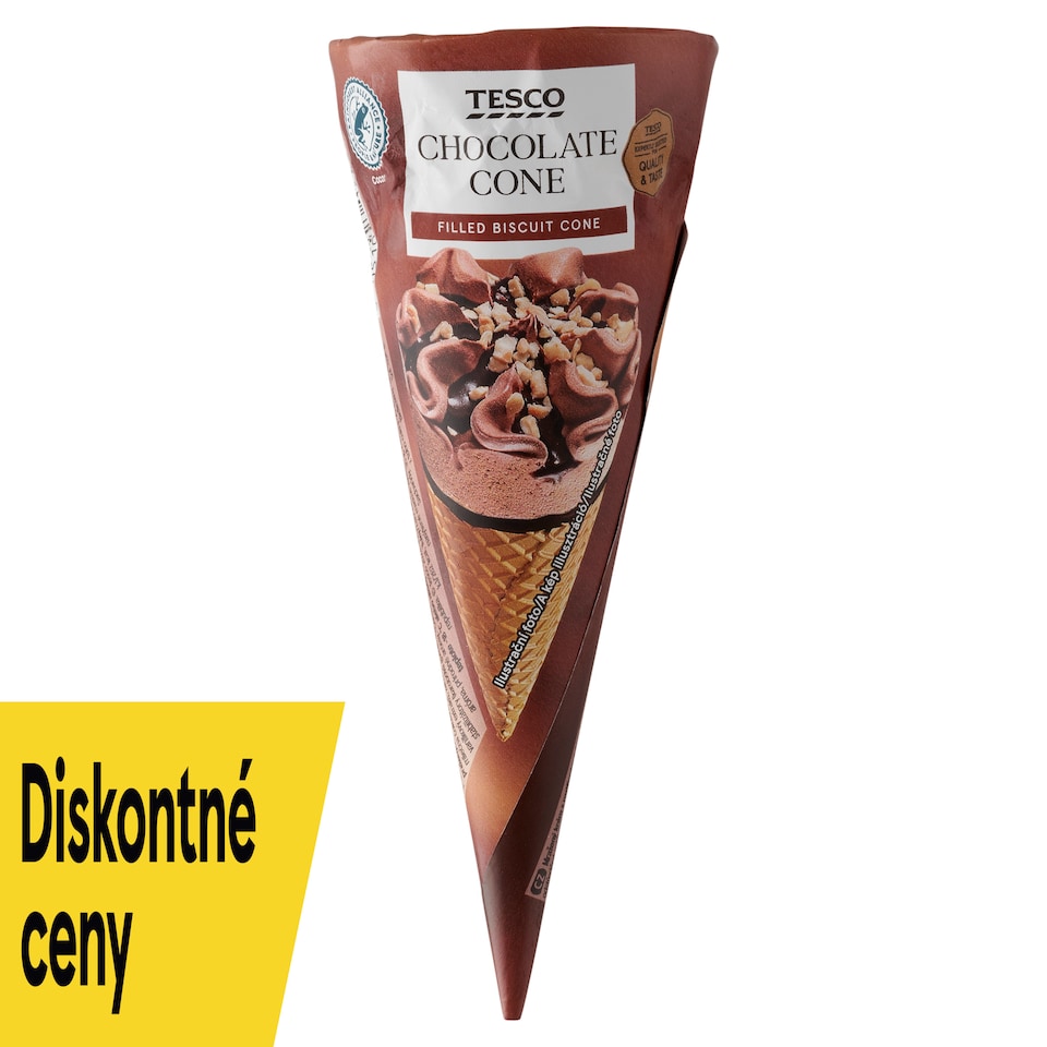 Tesco Mrazený krém čokoládový s čokoládovou príchuťou s kakaovou polevou 120 ml