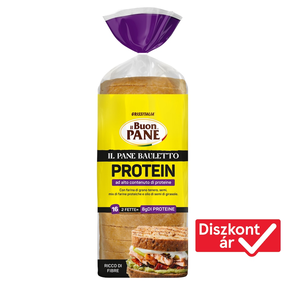 Il Buon Pane Protein "0" típusú lágy magvakból teljes kiőrlésű lisztből, készült kenyér 400 g