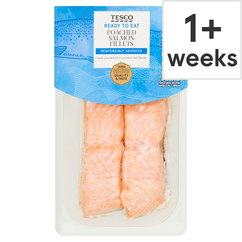 Tesco Poached Salmon Fillets 180g