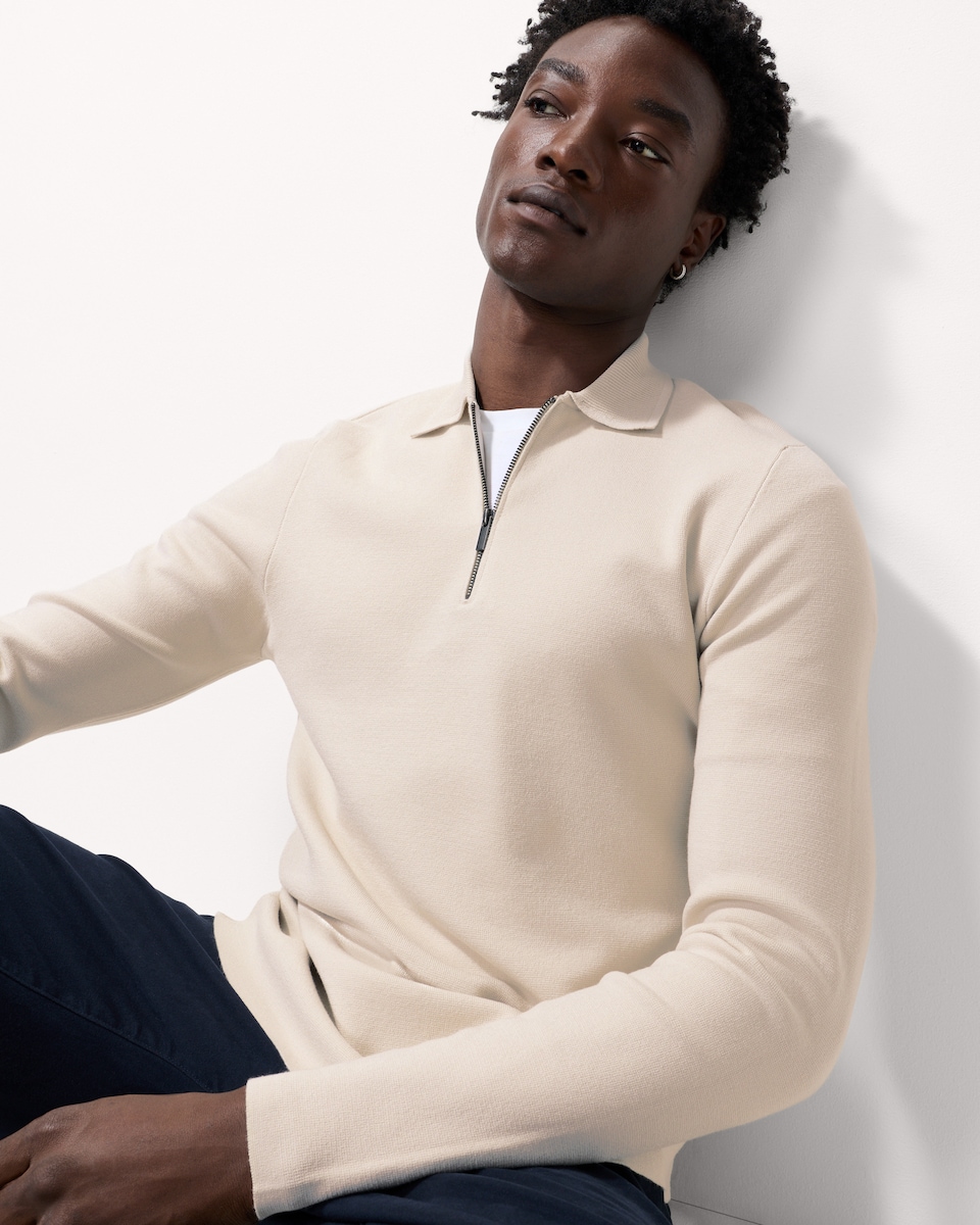 image 1 of F&F Half Zip Jumper in Ecru