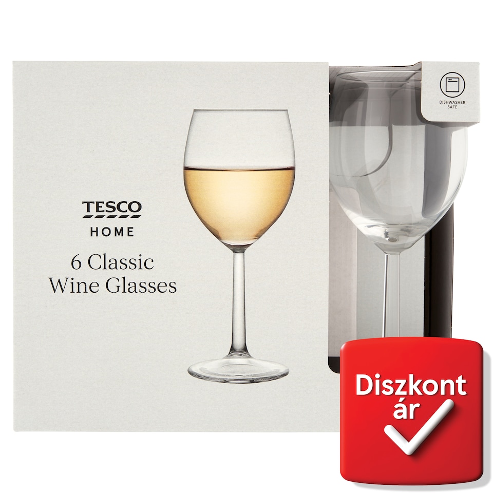 Tesco Home Classic 300 ml-es 6 db-os borospohár készlet  1. kép