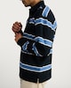 image 2 of F&F Pure Cotton Striped Long Sleeved Rugby Polo Shirt in Navy