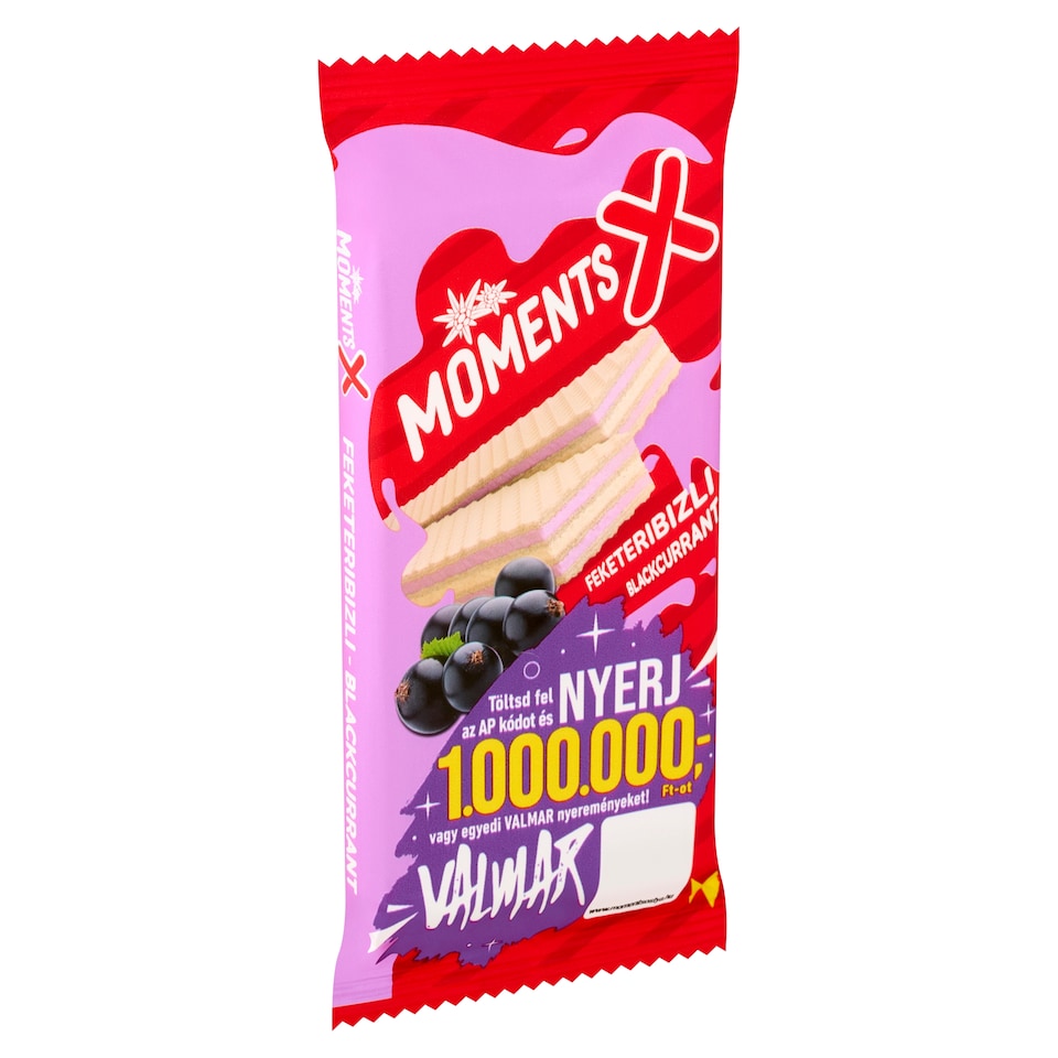 Moments X feketeribizlis és tejes krémmel töltött ostyaszelet 42 g   1. kép