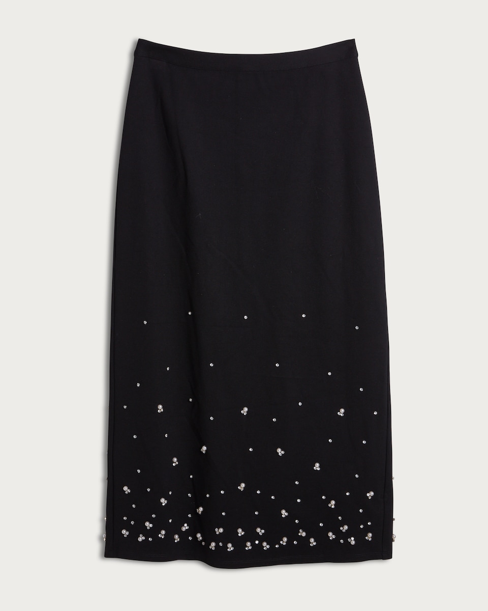 image 1 of The F&F Edit Diamanté Embellished Co-ord Midi Skirt in Black