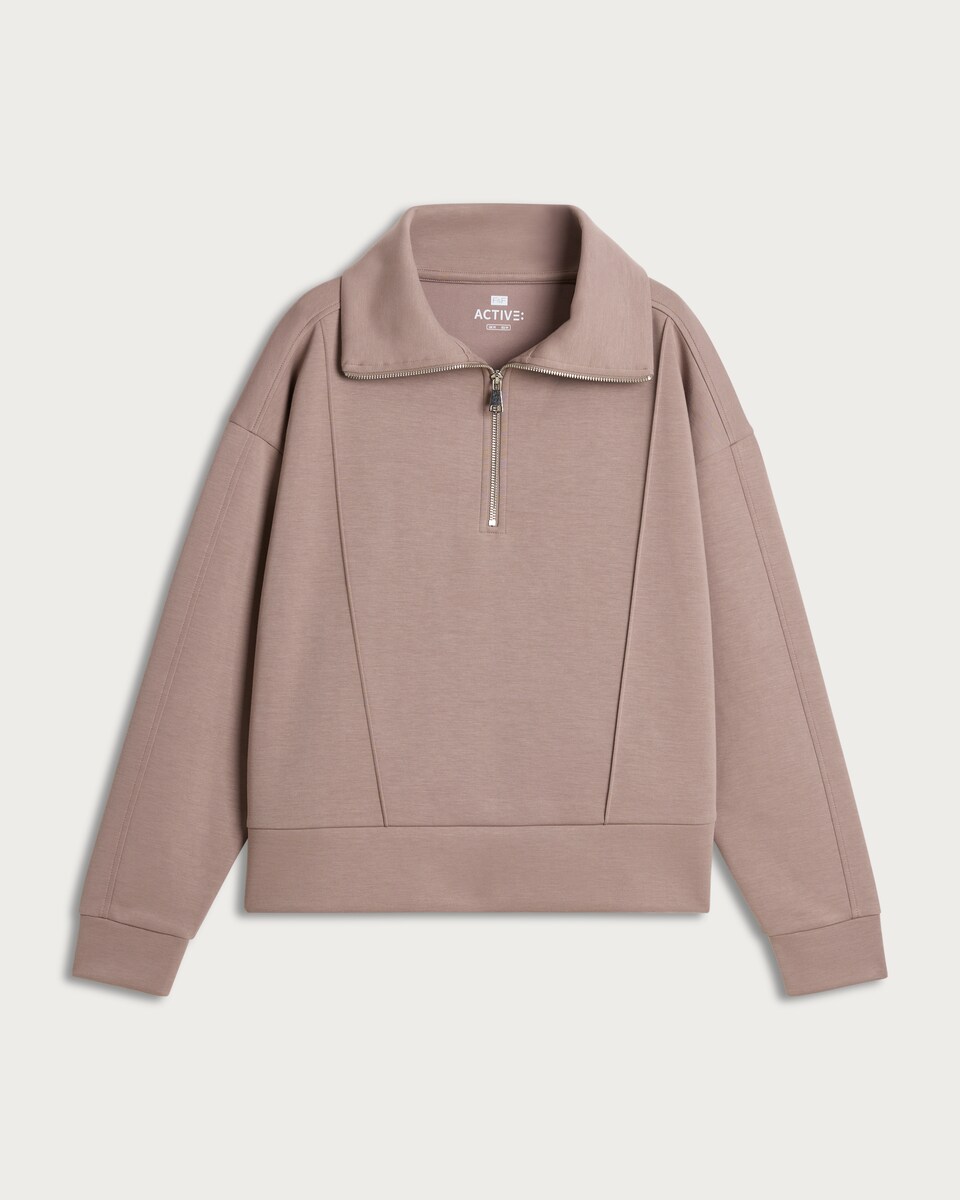 image 1 of F&F Active AFTERCLASS Half Zip Co-ord Sweatshirt in Brown