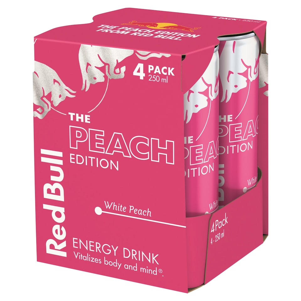 Red Bull The Peach Edition White Peach Energy drink 4x250ml