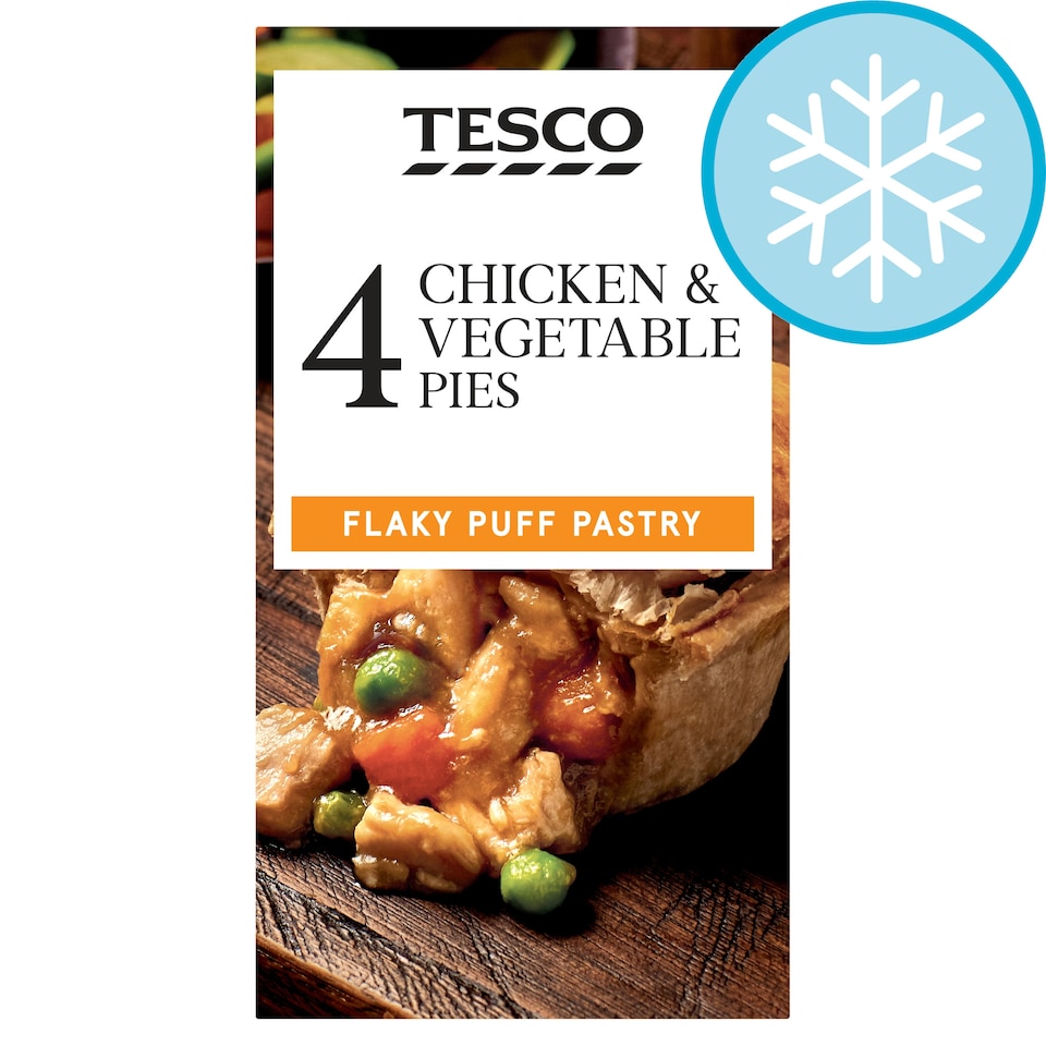 Tesco Chicken & Vegetable Pie 4 Pack 568G