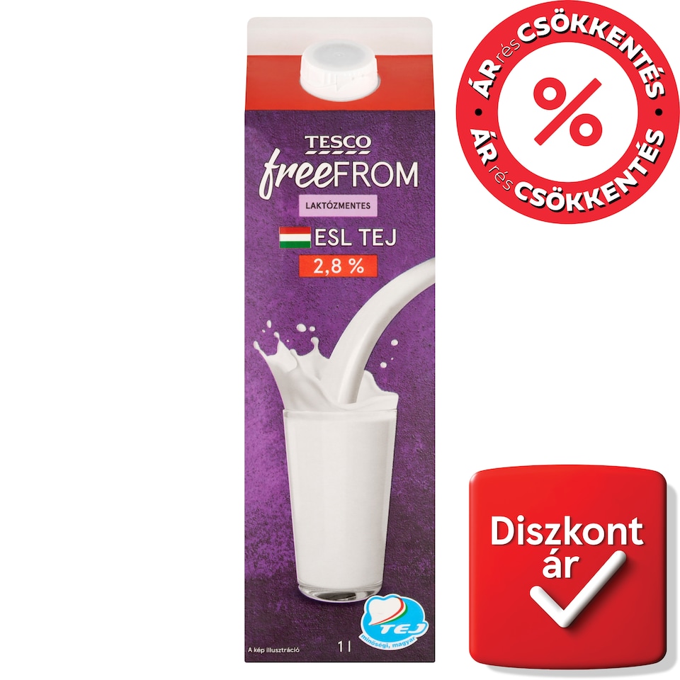 Tesco Free From laktózmentes ESL tej 2,8% 1 l