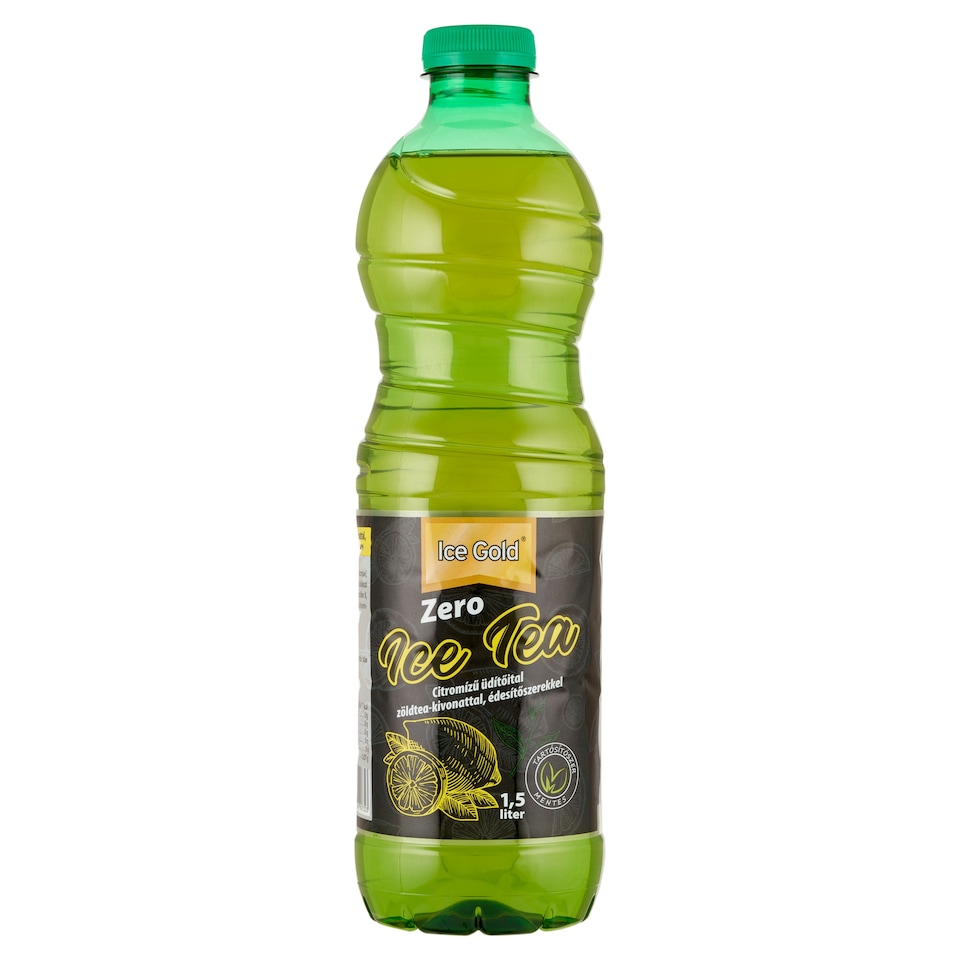 Ice Gold Zero citromízű üdítőital zöldtea-kivonattal, édesítőszerekkel 1,5 l