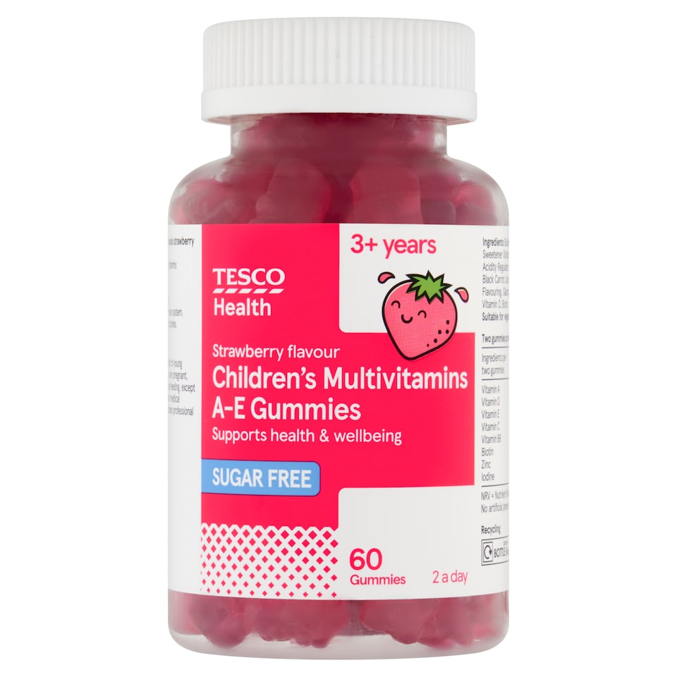 Tesco Health 60 Childrens Multivitamins Strawberry Gummies