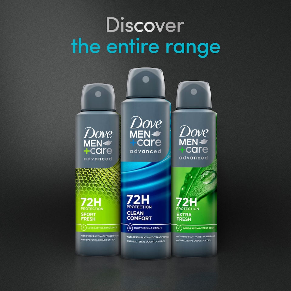 image 1 of Dove Men+Care Clean Comfort 72h Antiperspirant Deodorant 150ml