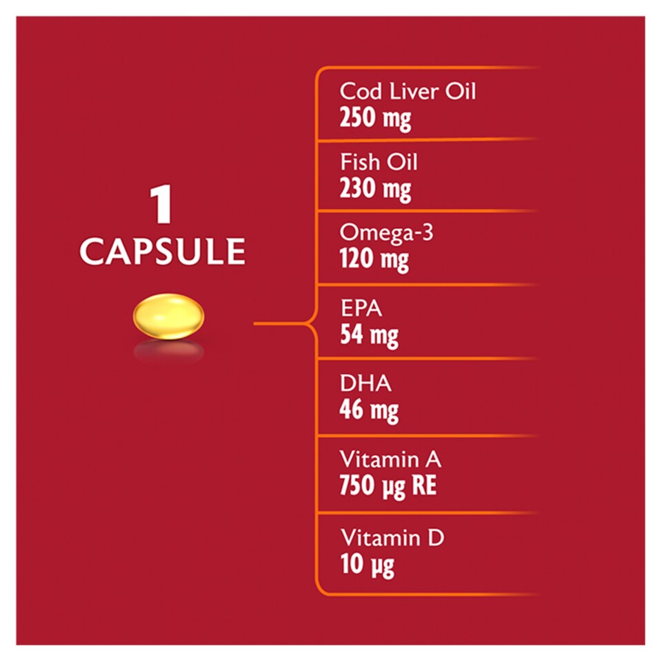 image 1 of Seven Seas Cod Liver Oil Omega-3 One A Day Capsules - 120s