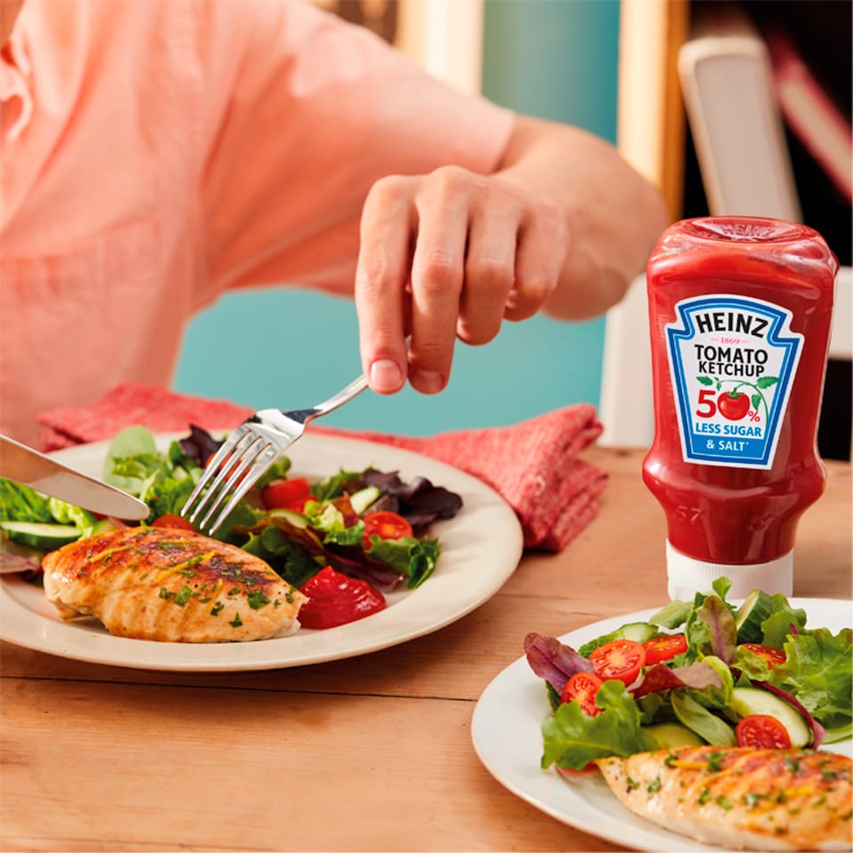 image 1 of Heinz 50% Less Salt & Sugar Tomato Ketchup 880g