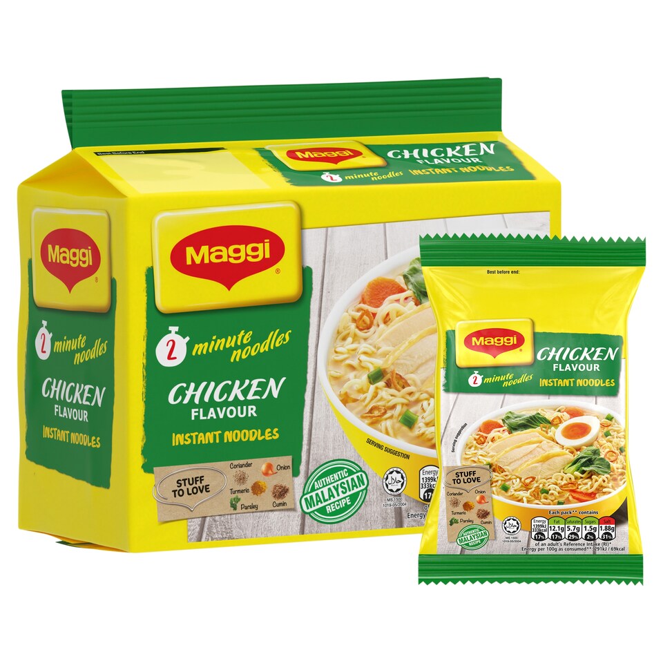 image 1 of Maggi 2-Minute Instant Noodles - Chicken Flavour 5 x 74g