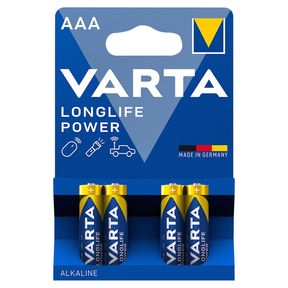 Obrázek 1 pro produkt Varta Longlife Power AAA alkalické baterie 4 ks